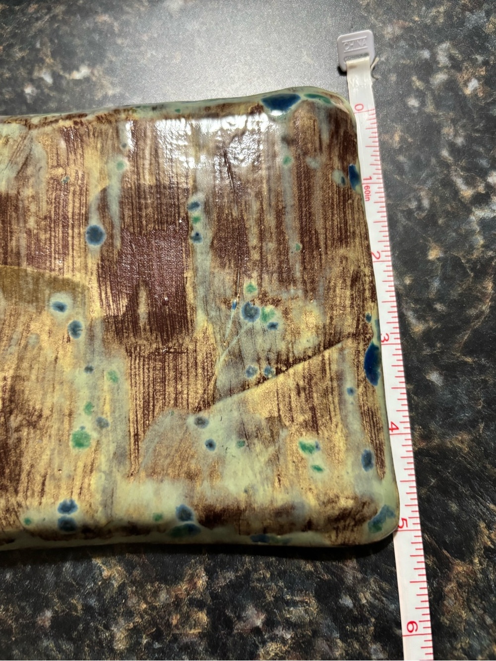 Handcrafted Ceramic Square trinket Dish or candle holder - Picture 5 of 5